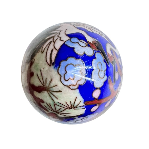 Chinese Cloisonné Enamel Egg & Wooden Stand - Picture 6 of 11